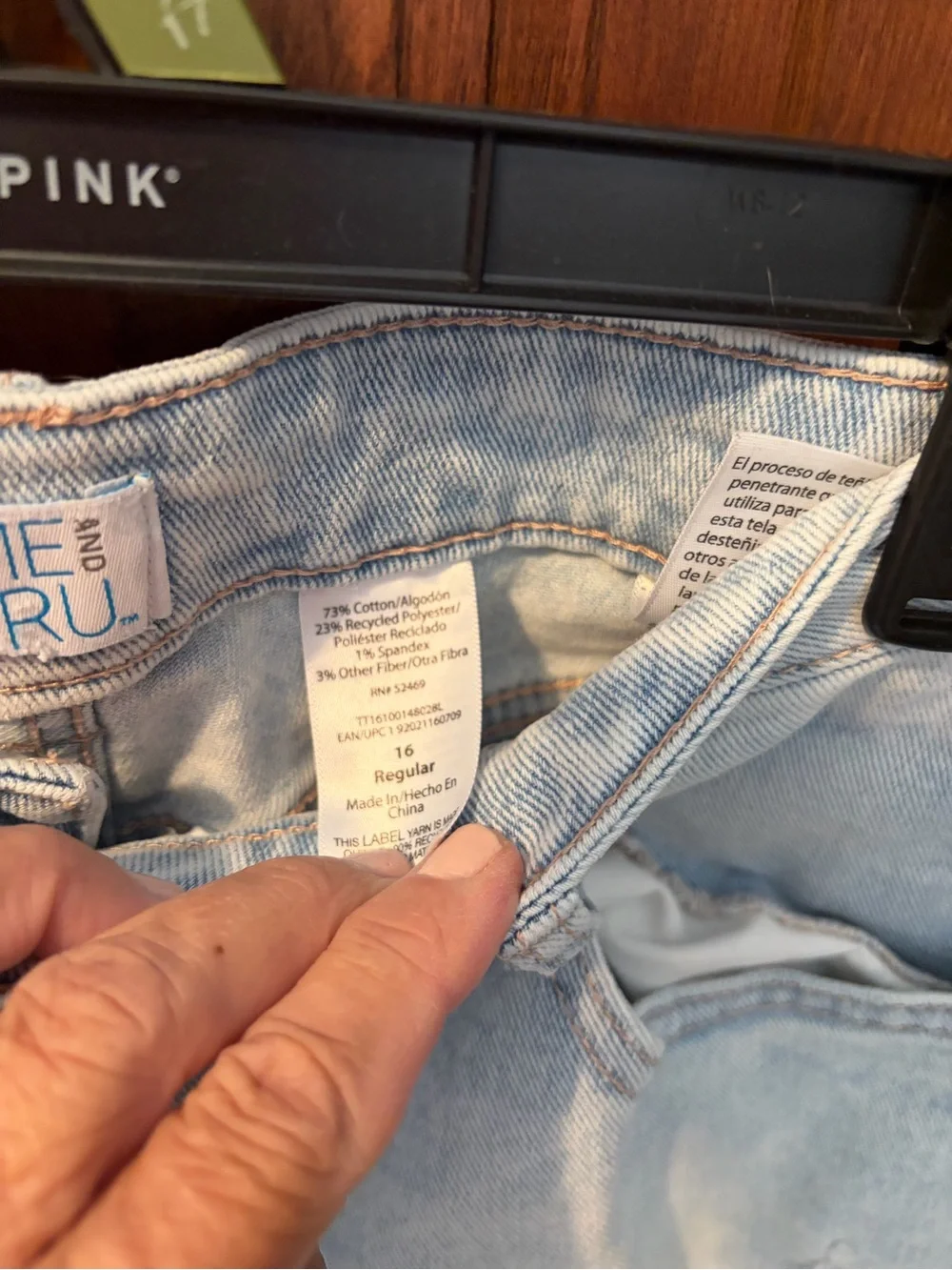 Time and Tru Light Wash Boyfriend Jeans With Distressed Embellishments
